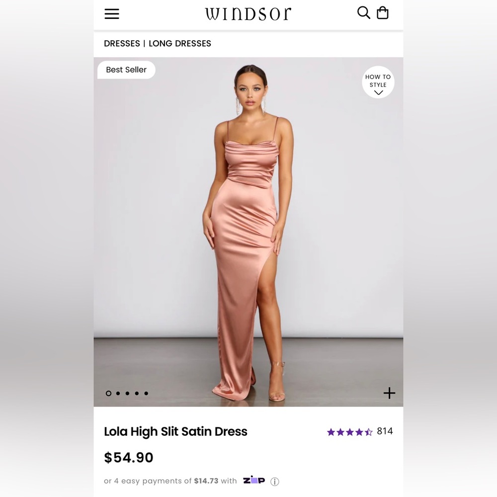 WINDSOR ROSE GOLD PROM DRESS